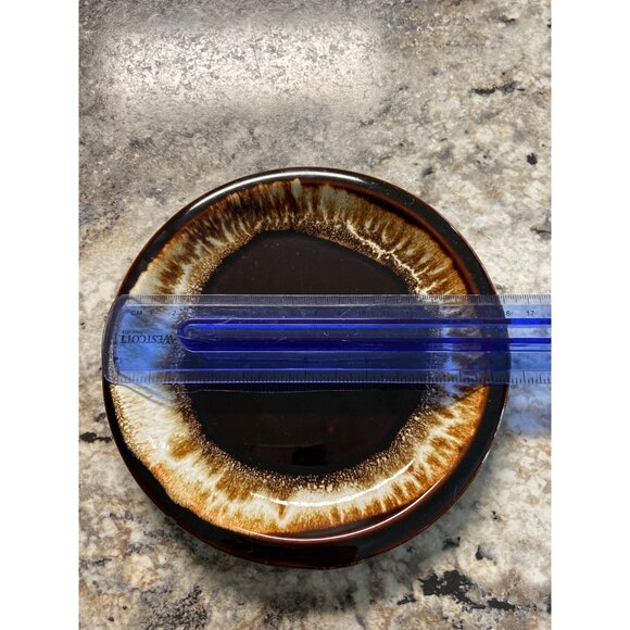 Pfaltzgraff Village Glazed Stoneware Sandwich Plate Brown Drip Rustic Boho - Picture 2 of 5